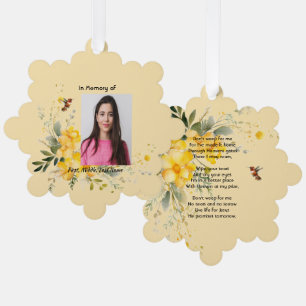 Christliche Gedenkstätte Hummingbird Gelbe Rosen Ornament Karte