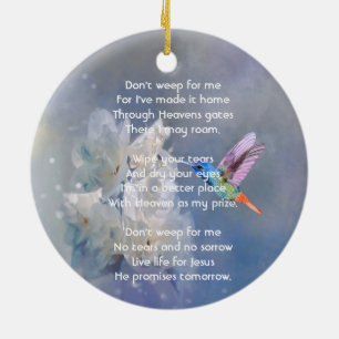 Christliche Gedenkweiße-Blumen-Kolibri Keramik Ornament