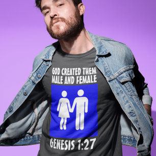 Christliche GENESIS FÜR MÄNNER UND FRAUEN 1:27 T - T-Shirt