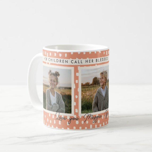 Christliche gesegnete Mama Foto Collage Keepake Pe Kaffeetasse (Vorderseite Links)
