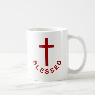 Christliche Gesegnete Rotkreuz-Typografie Kaffeetasse