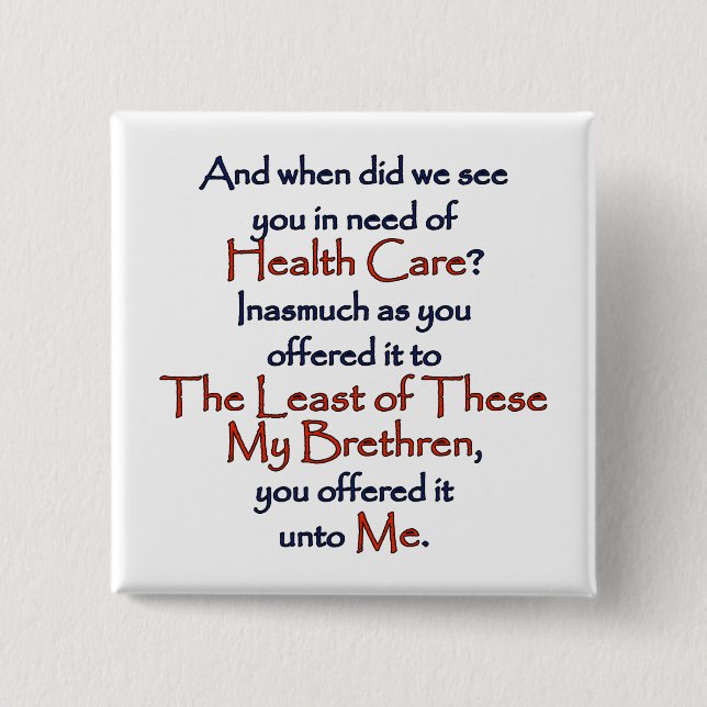 Christliche Gesundheitsfürsorge Button (Vorderseite)