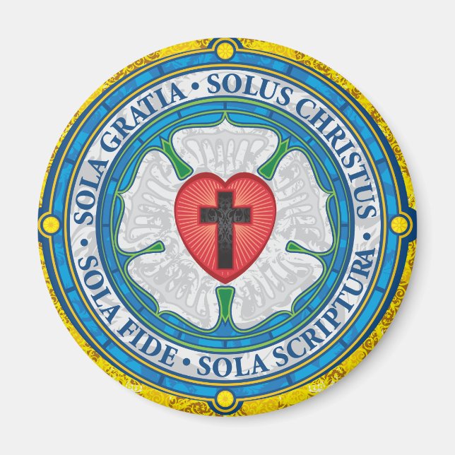 "CHRISTLICHE GIFTS" Luther Rose Christlich Jesus L Magnet (Vorne)