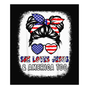 Christliche Girl-Lieben Jesus & America Shirt 4. J Fotodruck