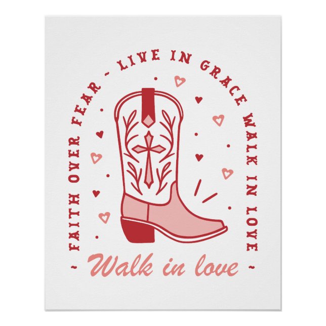 Christliche Girl-Zitate gehen in Liebe rosa Ästhet Poster (Vorderseite)