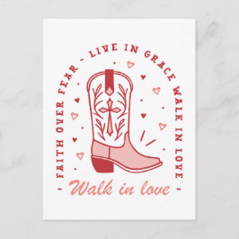 Christliche Girl-Zitate gehen in Liebe rosa Ästhet Postkarte