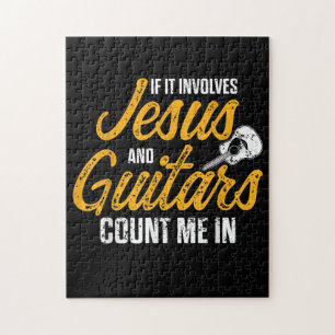 Christliche Gitarrist Jesus Church Worry Guitar Puzzle