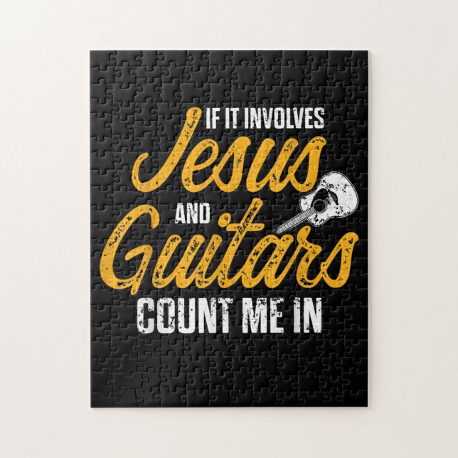 Christliche Gitarrist Jesus Church Worry Guitar Puzzle (Vertikal)