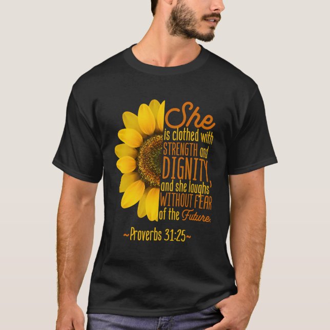 Christliche Glaube Liebe Sonnenblumenschrift Relig T-Shirt (Vorderseite)