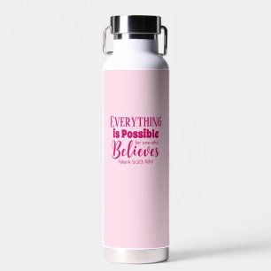 Christliche Glaubensbibel Verse glauben hellrosa Trinkflasche