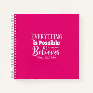 Christliche Glaubensbibel Verse glauben Hot Pink Notizbuch