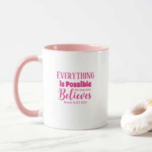 Christliche Glaubensbibel Verse glauben Pink Tasse