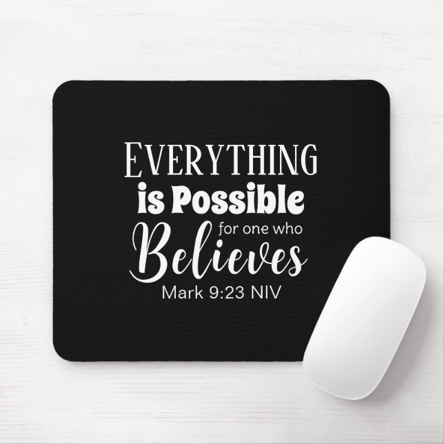 Christliche Glaubensbibel Verse glauben Schwarz Mousepad (Mit Mouse)