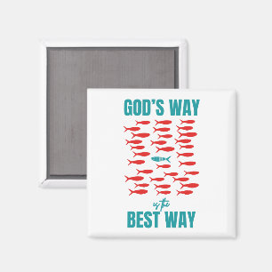 Christliche GOD'S WAY BEST WAY Sardines Magnet