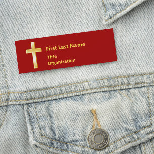 Christliche Goldkreuz-Markierung Namensschild