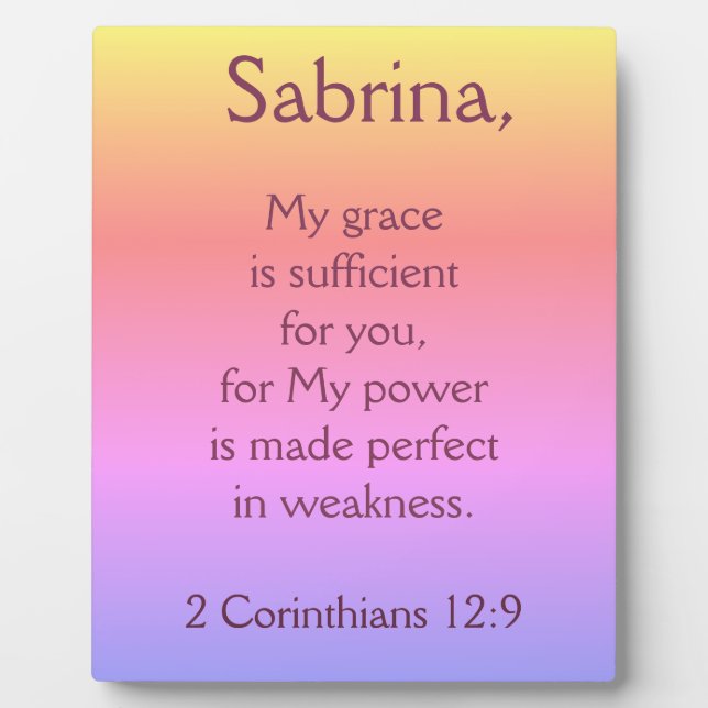 Christliche Grace genügt Fotoplatte (Vorderseite)