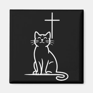 Christliche Hauskatzen lieben Jesus Seid glücklich Magnet