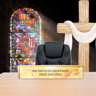 Christliche Himmlische Cloud Church Namensplakette
