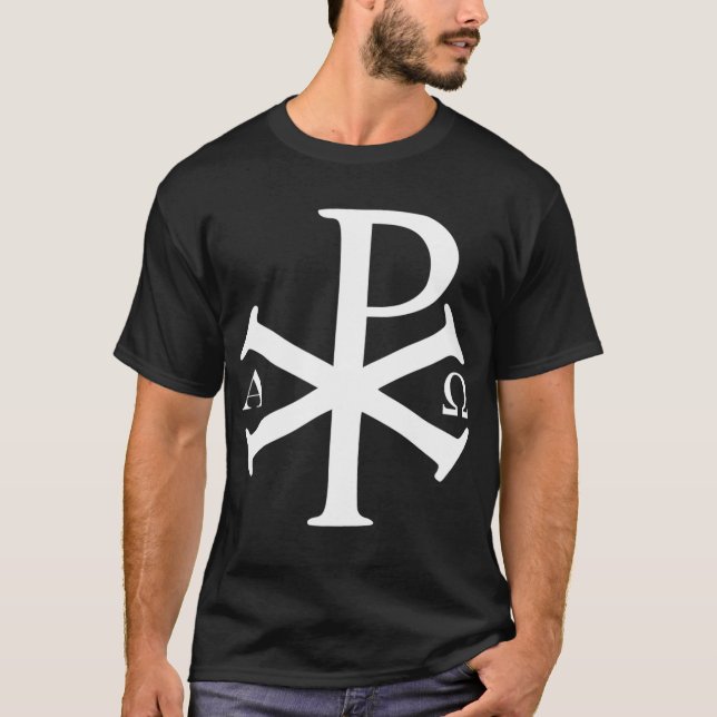 Christliche Historie Alpha Omega Chi Rho byzantine T-Shirt (Vorderseite)
