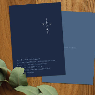 Christliche Hochzeit Kreuz aus den Anfangsbuchst Einladung