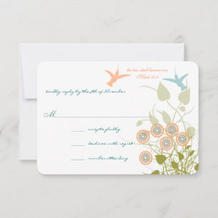 Christliche Hochzeit Lovebird Hummingbird RSVP Karte