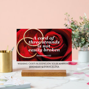 CHRISTLICHE HOCHZEIT MIT DREIFACHEM BAND ACRYLSCHILD