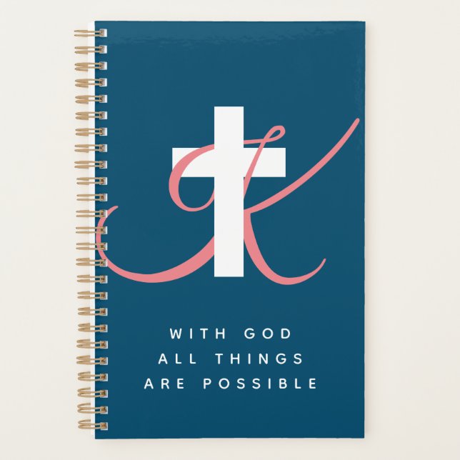 Christliche  Hochzeit mit religiösem Kreuz Planer (Vorderseite)