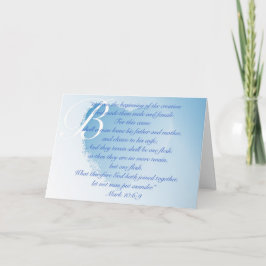 Christliche Hochzeits-Einladung - Blau - Einladung
