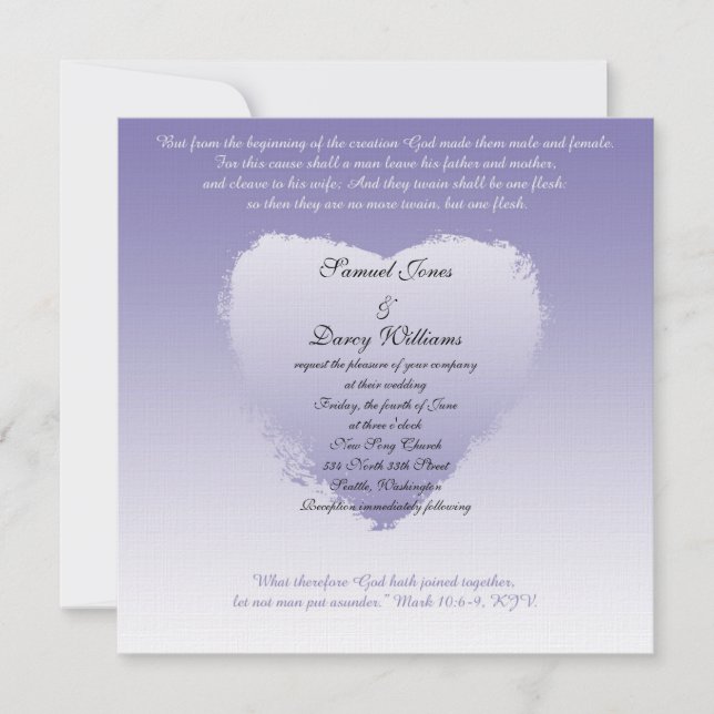 Christliche Hochzeits-Einladung Einladung (Vorderseite)