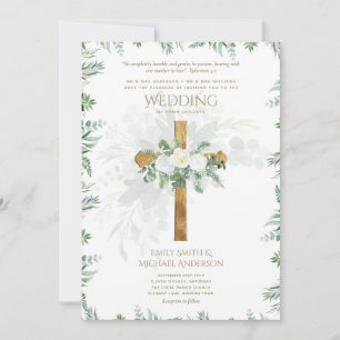 Christliche Hochzeitsbibelverse für Weiße Rosen Einladung