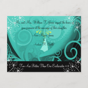 Christliche Hochzeitseinladung Blue Cala Lily Einladungspostkarte