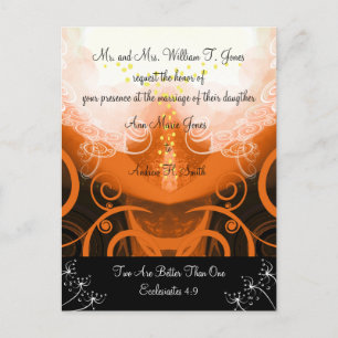 Christliche Hochzeitseinladung Orange Cala Lilie Einladungspostkarte