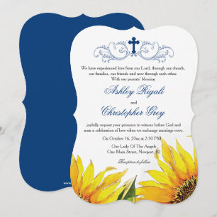 Christliche Hochzeitseinladung - Sonnenblumen Einladung