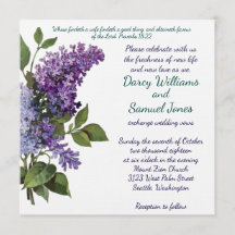 Christliche Hochzeitseinladung - Vintage Lilacs