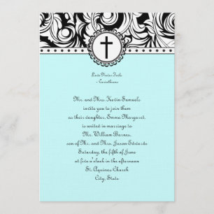 Christliche Hochzeitseinladung von Blue Damask Einladung