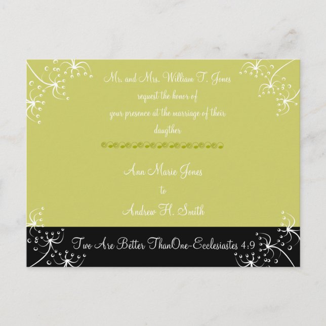 Christliche Hochzeitseinladung zwei sind besser al Einladungspostkarte (Vorderseite)