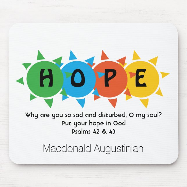 Christliche HOFFNUNG IN GOTT Psalm 42 Personalisie Mousepad (Vorne)