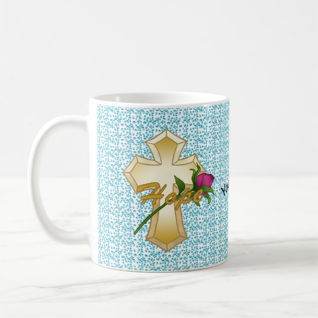 Christliche Hoffnung Rose Cross Tasse (Links)