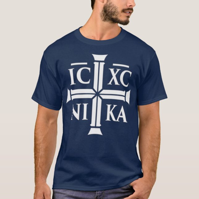 Christliche IC XC NIKA Ost-Orthodox Premium T-Shirt (Vorderseite)