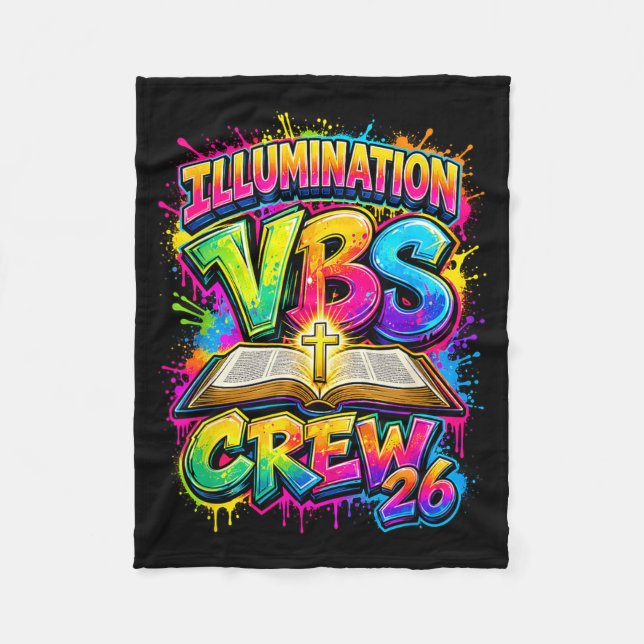Christliche Illuminations-Vbs-Crew 2026 Jugendcamp Fleecedecke (Vorderseite)