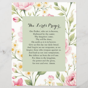 Christliche Inspiration: Florales Vaterunser Flyer