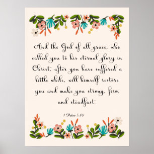 Christliche inspirational Kunst - 1 Peter-5:10 Poster