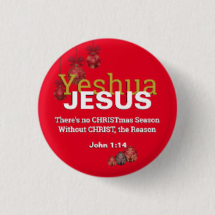 Christliche JESUS GRUND ZEIT Weihnachtskugeln Button