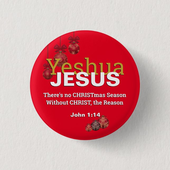 Christliche JESUS GRUND ZEIT Weihnachtskugeln Button (Vorderseite)