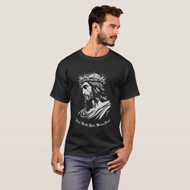 Christliche Jesus-Schulden wird bezahlt T-Shirt (Vorne ganz)