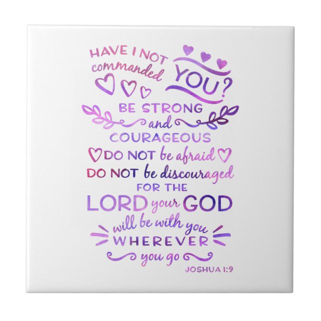 Christliche Joshua-1:9 Fliese (Vorderseite)