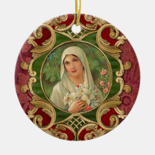 Christliche Jungfrau Mary Vintag Elegant Keramik Ornament