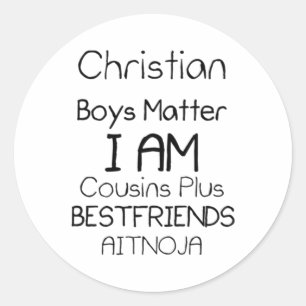 Christliche Jungs Ich bin Cousin Plus Die besten F Runder Aufkleber