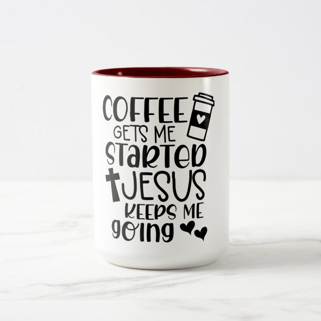 Christliche Kaffee-Tasse Zweifarbige Tasse (Mittel)