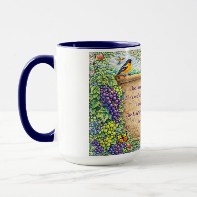 Christliche Kaffeetasse Blumiges Bibelzitat Gesche (Links)